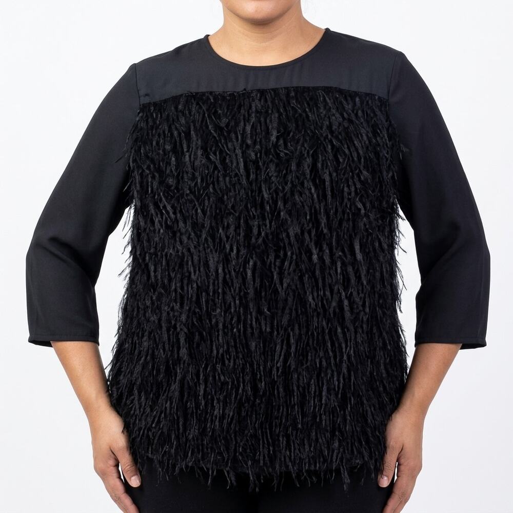 Olly + Elizabeth Black Lightweight Top Women Size L